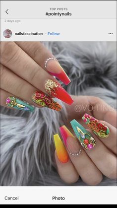 Coffin Nails Matte, Colorful Nail, Grunge Nails, Coffin Nails Long, Nails Long, Free Style