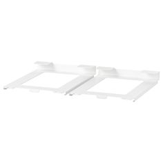 two white shelf brackets on a white background