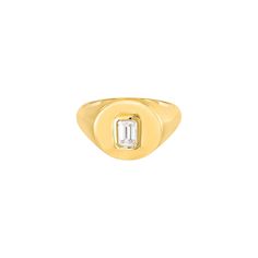 This modern take on a quintessential jewelry style is already a HN favorite. For a fresh take on this classic style, we flush-set an emerald cut diamond for a little extra sparkle. This ring is perfect worn alone on a pointer or pinky! Available in 14k Yellow Gold, Rose Gold, and White Gold Total Carat Weight 0.25ct Diamond Color: G, Clarity: SI1 Made to order. Lead time is 2-4 weeks. Benefits of 14k Gold Jewelry Most loved for its durability and longevity Can be worn daily and requires less mai Modern Diamond Signet Ring, Classic Diamond Signet Ring For Everyday, Everyday Classic Diamond Signet Ring, Classic Everyday Diamond Signet Ring, Everyday Fine Jewelry Signet Ring With Single Diamond, Modern White Gold Emerald Ring With Vvs Clarity, Timeless Diamond Ring With Vs Clarity, Timeless Everyday Diamond Ring With Vs Clarity, Timeless Everyday Diamond Ring With Round Cut