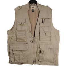 This Safari Khaki Humvee Vest Is Perfect For Any Adventure: Hiking, Camping, Fishing & More. Also Great For Hobbies Like Photography & More! The Vest Is Designed With An Outer Shell Pocket And Multiple Pockets To Store All Your Essentials! Screen Shots Describe The Vest Details That I Found Online It Appears To Be The Exact Item (I Didn’t Count The Pockets ~ But There Are A Lot!) Size Medium. New With Tags, In Packaging. Pet/Smoke & Fragrance Free Home. Photography Vest, Multi Pocket Vest, Safari Vest, Tote Bag Straps, Travel Vest, Safari Photography, Safari Photo, Hunting Vest, Tan Guys