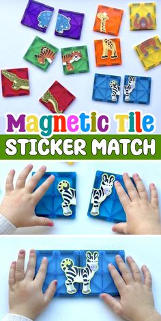 this magnetic tile sticker match is perfect for kids to practice their fine motor skills