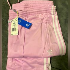 New With Tags! Adidas Track Pants With Zip At Ankle. Draw String Waist. 100% Polyester. Fitted Pink Adidas Bottoms, Adidas Casual Pink Pants, Casual Adidas Pink Pants, Pink Adidas Pants For Loungewear, Casual Pink Adidas Pants, Adidas Pants For Spring, Adidas Bottoms For Summer Loungewear, Adidas Pants With Elastic Waistband For Spring, Adidas Summer Loungewear Bottoms