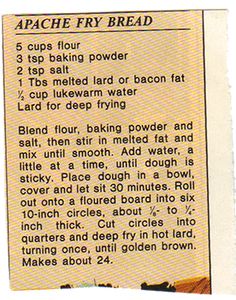 an old recipe card with instructions on how to bake it in the oven and what to use for baking