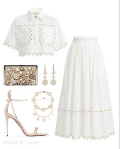 White Spring Outfits, Pakaian Feminin, Classy Work Outfits, Stylish Work Outfits, Cropped Shirt, Fashion Attire, Modest Fashion Outfits, Mode Hijab