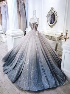 Gaun Tulle, White Gown, Fantasy Dresses, Fantasy Gowns, Pretty Prom Dresses, فستان سهرة