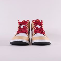 Debuted in 1985, the Air Jordan 1 Mid Light Curry offers a rendition to the iconic classic. Released April 1st, 2022.* Jumpman logo on tongue* White leather upper offers durability * Red wings logo on the side * Red, white and light curry colour blocking Size and Fit* Fits true to size Sporty Mid-top Jordan Shoes With Gum Sole, Retro High-top Jordan Sports Shoes, Retro High-top Jordan Shoes For Sports, Retro Red Custom Sneakers For Streetwear, Throwback Red Sneakers With Round Toe, Red Throwback Sneakers With Round Toe, Throwback Jordan High-top Shoes With Branded Insole, Throwback High-top Jordan Shoes, Sporty Low-top Jordan Shoes With Gum Sole