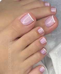 French Gel Pedicure, Pedicure Gel Ideas, French Tip Pedicure Toes, Neutral Pedicure Ideas, French Toe Nails, French Tip Toes, Pink Toe Nails