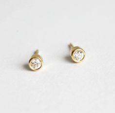 Simple Diamond Earrings, Gold Diamond Stud Earrings – Capucinne Mens Earring Studs, Simple Gold Studs For Daily Use, Men Studs Gold, Gold Stud Designs, Simple Gold Earrings For Daily Use, Mens Earrings Gold, Diamond Studs For Men, Simple Gold Studs, Simple Diamond Earrings