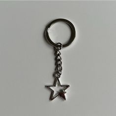 Y2k 2000s Star Pendant Keyring For Keychain Unique Silver Double-Star Design Brand New Y2k Style Silver Star Jewelry, Y2k Silver Star Jewelry, Streetwear Jewelry, Wrist Lanyard, Silver Keychain, Lanyard Keychain, Funky Jewelry, Silver Jewelry Fashion, Crystal Brooch