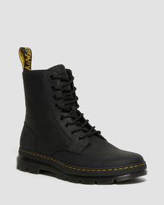 Shop Combs Leather Casual Boots in Black at Dr. Martens. Free delivery on orders over $50 Black Dr Martens, Everyday Boots, Rugged Leather, Doc Martens, Classic Leather, Dr. Martens Boots, Casual Boots, Work Boots, Dr. Martens