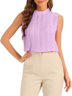 Shop Allegra K for chiffon sleeveless pleated mock neck business casual blouse you are looking for, get more women's blouses for yourelf. Order now! Free Returns! Chiffon Sleeveless Top, Business Casual Blouse, Blouse Sleeveless, Women's Blouses, Ribbed Tank Tops, Casual Tank Tops, Workout Tank Tops, Knitted Tank Top, Casual Blouse