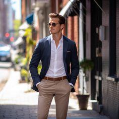 Casual Blazer Outfits Men, Business Casual For Men, Navy Blue Blazer Outfit, Blue Blazer Outfit Men, Sport Coat Outfit, Smart Casual Blazer, Blue Blazer Outfit, Casual For Men