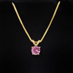 Beautiful 0.87 ct pink Sapphire set in 14 ky gold pendant hung from gold plated sterling silver chain. Sunstone Earrings, Sterling Silver Chain, Gold Plated Sterling Silver, Pink Sapphire, Sterling Silver Chains, Gold Pendant, Sterling Silver Pendants, Pendant Necklaces, Silver Pendant