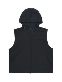 Editor's NotesAREUBAN's casual and trendy hoodie vest made out of cotton and nylon blend fabric. It has unique cuts and curves, and pockets and nylon zipper that gives versatility. You can style it in various ways with string and stopper. - Curvy pattern detail- Pockets on the front - Double stitches for sturdiness- String and stopper on the hemMeasurements(in.)2/3- Shoulder: 16.5 in. / 17.3 in.- Chest: 22.8 in. / 23.6 in.- Length: 23.6 in. / 24 in.Model info: Height: 5'11, Weight 115 lbs Fitting size 2Composition & Care- Cotton 60% Nylon 40%- Dry clean recommended- Hand wash in lukewarm water alone- Machine wash in lukewarm water inside out- Do not tumble dryDesigner- by AREUBAN Nylon Vest For Streetwear, Functional Vest For Streetwear, Functional Streetwear Vest, Black Hooded Vest For Streetwear, Black Nylon Hooded Jacket Athleisure, Techwear Nylon Vest For Streetwear, Black Nylon Athleisure Hooded Jacket, Black Nylon Athleisure Hoodie, Functional Fall Streetwear Vest