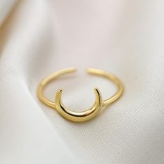 crescent moon ring Elegant Rings With Moon Charm, Elegant Round Rings With Moon Charm, Elegant Crescent Moon Charm Rings, Gold Moon Shaped Elegant Ring, 14k Gold Moon Phase Rings, Elegant Open Ring Jewelry With Moon Phase Detail, Elegant Sterling Silver Rings With Moon Charm, Elegant Open Ring Jewelry With Moon Phase, Elegant Open Ring With Moon Phase Design