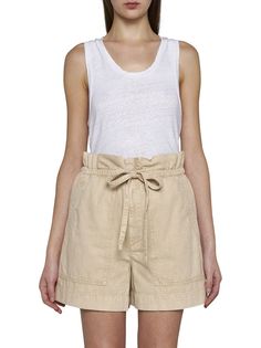 Marant Etoile's Ipolyte shorts in sand-tone denim featuring a ruffled elasticated waist with adjustable drawstring, side pockets and back buttoned pockets.?Size Type: France WomenGender: WomenMaterial: NATURAL (VEG)->COTTON100 %Color: BeigeMade in: TNProduct ID: SH0095FAB1H04E23SD*Import tax/duty will be calculated at checkout (If applicable) Summer Utility Bermuda Knee-length Shorts, Utility Style Knee-length Bermuda Shorts For Summer, Utility Bermuda Knee-length Shorts For Summer, Utility Bermuda Shorts For Summer, Summer Utility Shorts With Drawstring, Utility Drawstring Shorts For Summer, Utility Shorts With Drawstring, Utility Style Drawstring Shorts, Summer Utility Linen Bottoms