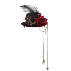 PRICES MAY VARY. Mini top hat with feathers,gears,compass,chains Hallowmas cosplay costume accessories Steampunk,gothic,cyberpunk headwear Steampunk hat for women, steampunk women accessories Material: durable felt Package:1 X Mini Top hat
 Perfect for your goth photo shoot, a birthday party, or steampunk party. Steampunk Burlesque, Gothic Cyberpunk, Steampunk Halloween Costumes, Top Hat Costume, Top Hats For Women, Women Steampunk, Steampunk Costumes, Beaded Gloves, Steampunk Party