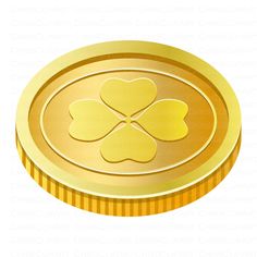 a gold plate with four leaf clovers on it