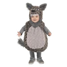 No need for a full moon to turn your baby into an adorable little wolf! A fun costume for your little one to enjoy his first few trick or treat experiences! This Halloween costume is comfy and ready for a night (or a few hours) out on Halloween! Take them around the neighbor's houses to show off their cuteness and grab a few treats or take them to a Halloween party. Toddler Wolf Costume, Lobster Halloween, Wolf Halloween Costume, Dino Costume, Wolf Costume, Baby Wolf, Halloween Express, Pumpkin Costume, Toddler Halloween Costumes