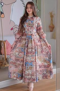 Pattern: Plants and flowersCrafts: PrintingStyle: PulloverCombination form: Single pieceSkirt length: Long skirtSkirt type: A-line skirtNeck type: Round neckSleeve type: Regular sleeveSleeve length: Long sleeveWaist type: Mid-waistColor: Lotus colorSize: S, M, L, XL, XXLPlacket: Buttonless Size Chart Chest: Place the tape close under the armhole and measure from side seam to side seam. Waist:This is the narrowest part of the waist. Place the tape from side to side directly at the waistline. Hip:Place the tape approximately 79 inches below the natural waistline and measure from side to side at the hip line. Flare:This is the length of the flare of your dress. Flare is the bottom wide length of your dress. Strap to Hem:This is the length from the top of the strap down to the hem. Waist to He Slimmer Belt, Langer Rock, Skirt Skirt, Types Of Skirts, Women's Dress, Single Piece, Sleeve Type, Skirt Length, Long Skirt