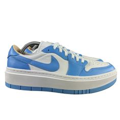 Air Jordan 1 Men's Elevate Low Se University Blue Shoes Dq3698-141 Size 10.5 - Women's Size 12 Note: Shoes Are New With Box Without Lid Follow Us! We List Lots Of New Shoes And Athletic Wear Daily! Blue Leather High-top Platform Sneakers, Blue Leather Platform Sneakers With Contrast Sole, Blue Synthetic Skate Shoes With Contrast Sole, Blue Synthetic Platform Sneakers With Round Toe, Blue Platform Sneakers With Contrast Sole, Casual Blue Nike Air Force 1 With Rubber Sole, Light Blue Leather Low-top Skate Shoes, Blue Platform Sneakers With Contrast Sole For Streetwear, Blue Jordan Shoes With Air Max Cushioning