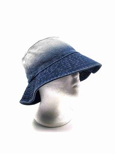 Colors: Navy Cheap Adjustable Denim Bucket Hat, Cheap Women's Denim Blue Hats, Denim Bucket Hat, Washed Denim, Denim Wash, Sun Hats, Bucket Hat, Two Tone, Navy