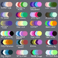 the color chart for different shades of paint