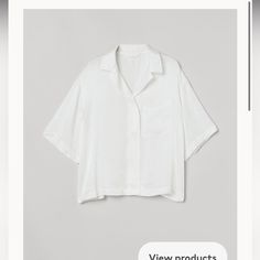 Super Soft White Button Up H&M Blouse. No Damage! Size Small Super Comfortable And Lightweight White Button Up Blouse, H&m Blouse, Resort Shirt, White Button Up, Button Up Blouse, Viscose Fabric, Elbow Length Sleeve, Collar Shirt, Shirt White