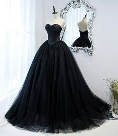 DESCRIPTION Black tulle long ball gown dress black evening gown Product number: cute1950Silhouette: A lineMaterial: tulleBack details: lace upHemline: floor length Custom made size:Custom made: For custom order, we need the following information in the order notes when you check out :Bust:______Waist:______Hips:_______Shoulder to floor: _______ Black Tulle Prom Dress, Black Wedding Dress Gothic, Tulle Long Prom Dress, Prom Dress Black, Black Evening Gown, Gothic Wedding Dress, فستان سهرة, A Line Prom Dresses, Custom Size Dresses