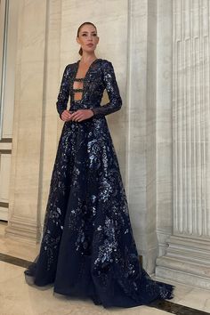 Sale- Hertrove Blue Lace Outfit, Long Sleeves Gown, Royal Blue Ball Gown, Beautiful Ball Gowns, Black Fr, Beautiful Evening Dresses, Red Evening Dress, Fashion Design Dress, Long Sleeve Gown