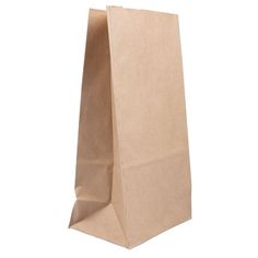 a brown paper bag on a white background