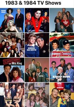 many different tv shows are shown in this collage with the names of their characters