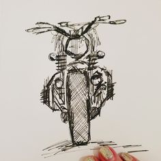 a drawing of a motorbike is shown in the foreground and on the background