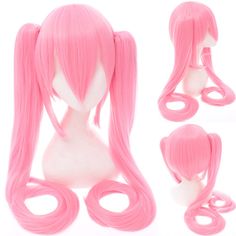 28 Colors Miku Cosplay Wig Long Heat Resistant Synthetic Hair Clip Ponytails Wigs + Wig Cap Miku Cosplay Wig, Hatsune Miku Outfits, Japanese Harajuku Fashion, Mini Closet, Sakura Miku, Sakura Cosplay, Two Ponytails, Vocaloid Cosplay, Double Ponytail