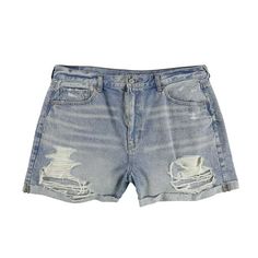 American Eagle Womens Mom Casual Denim Shorts lightwash 18 American Eagle 6086 Casual Shorts Denim China Womens Zip-fly High-Rise 100% Cotton Back Pocket(s),Factory Distressed,Front Pocket(s) Distressed All Seasons Medium Weight Casual Modern Additional Details: Mom shorts Cuffed Color: Blue.  Gender: female.  Age Group: adult. Ripped Bermuda Shorts, Casual Denim Shorts, Green Joggers, Eagle Brand, Ribbed Shorts, Shorts Style, Designer Products, American Eagle Shorts, Blue Jean Shorts