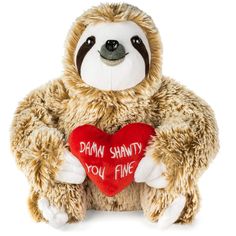 Sloth Stuffed Animal. Sloth Gifts for Girlfriend, Boyfriend, and Best Friend Gifts|Sloths travel at a speed of three feet per minute, but this Valentine Sloth will have you speeding toward your shawty’s heart! This Sloth Stuffed Animal is cute for her gift idea (or him!) you’ve been looking for! Sloths have a great game. You can, too, on this Vday with this custom-made, premium, extra large (13”) adorable sloth that will make your special someone feel all fuzzy inside! If you need an anniversary Valentines Day Stuffed Animals, New Boyfriend Gifts, Light Autumn, Sloth Bear, Sloth Plush, Vday Gifts, Sloth Stuffed Animal, Distance Relationship Gifts, Long Distance Relationship Gifts