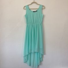 -Speed Control New York Chiffon Mint High Low Maxi Dress -Attached Inner Lining Skirt -Mint Color -Size M -New With Tag! Casual Blue Chiffon Summer Dress, Casual Blue Chiffon Dress, Light Blue Chiffon Maxi Dress For The Beach, Light Blue Chiffon Maxi Dress For Beach, Blue Casual Chiffon Dress For Vacation, Casual Blue Chiffon Vacation Dress, Light Blue Sleeveless Chiffon Maxi Dress, Casual Blue Flowy Chiffon Dress, Casual Blue Chiffon Midi Dress