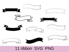 ribbon banners and ribbons clippings for silhouettes, photoshopped or cut files