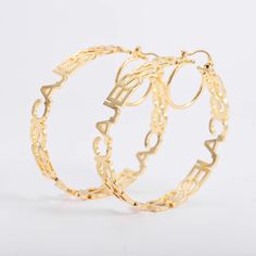 Hoop Name Earrings Gold Aesthetic Jewelry, Name Hoop Earrings, Name Earrings, Bamboo Earrings, Aesthetic Jewelry, Big Hoop Earrings, Gold Aesthetic, Earring Trends, Custom Earrings