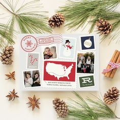 moving announcement christmas postcard | Postmark is a fun multi-photo holiday card that doubles as a moving announcement! Perfect for sharing your new address during the holiday season. Available exclusively at Minted. Christmas Greeting Cards Making, Christmas Moving Announcement, Joy Wreath, Moving Announcement, Moving Announcements, Holiday Events, Multi Photo