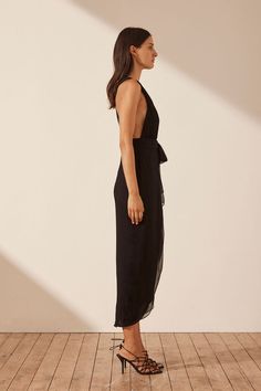 Shona Joy, Midi Dress Black, Sheer Chiffon, Black Dresses, Black Midi Dress, Line Design, Midi Length, Dress Black, Bodice