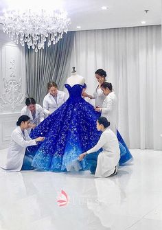 Ombre Royal Blue Off Shoulder Ball Gown Prom Dress - Lunss Off Shoulder Ball Gown, Quinceanera Dresses Blue, Blue Ball Gowns, Pretty Quinceanera Dresses, Blue Wedding Dresses, Gowns Prom, Ball Gowns Evening, Cute Prom Dresses, Pretty Prom Dresses