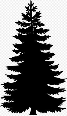 a black and white silhouette of a pine tree