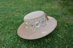 Cordobes Hat Embroidered Ribbon Boater Hat Wide Brim Hat - Etsy Albania Handmade Elegant Wide Brim Hat Bands, Elegant Brimmed Hat For Festival, Elegant Brimmed Festival Hats, Handmade Flat Brim Boater Hat For Kentucky Derby, Handmade Wide Brim Boater Hat For Kentucky Derby, Handmade Flat Brim Hat For Garden Party, Handmade Elegant Boater Hat With Flat Brim, Handmade Elegant Brimmed Boater Hat, Elegant Handmade Boater Hat With Flat Brim