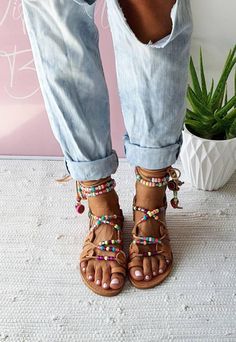 Rainbow tie up sandals greek leather sandals boho | Etsy Cheap Bohemian Sandals For Party, Dressy Flat Sandals Bohemian, Cheap Multicolor Sandals For Beach Season, Cheap Handmade Festival Sandals, Classy Sandals Bohemian, Cheap Casual Lace-up Sandals For Beach, Chic Cheap Lace-up Sandals For Spring, Cheap Chic Spring Lace-up Sandals, Luxury Bohemian Sandals For The Beach