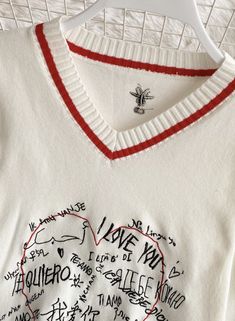 Sweater long sleeve multilingual "I love you" sweater Fabric: blended Color: white Size(cm): free size length 64 bust 94-108 sleeve length 59 For more pictures of sweaters, please contact us, thank you. White Long Sleeve Sweater With Letter Print, Trendy White Long Sleeve Sweater, White Long Sleeve Trendy Sweater, White Casual Sweater With Letter Print, Cute White Sweater With Letter Print, Cute White Letter Print Sweater, Sweater Fabric, Long Sweaters, Long Sleeve Sweater