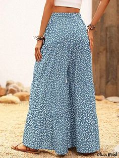 Olivia Mark - Chic High-Waisted Pleated Culottes Beach Wide Leg Pants Legging Jeans Outfit, Fall Maxi Skirt Outfits, Pleated Culottes, Maxi Skirt Fall, Black Pants Outfit, Fitted Midi Skirt, Sporty Leggings, Stylish Leggings, Leg Pants Outfit