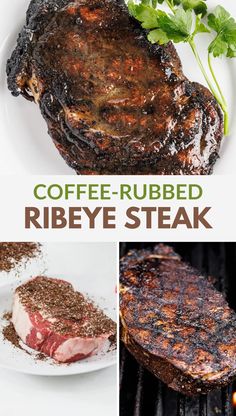 coffee - rubbed ribeye steak on the grill