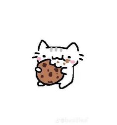 an image of a cat eating a cookie