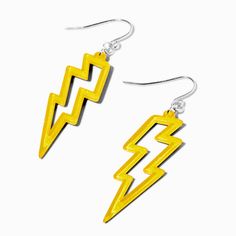 Lightnight Bolt Earrings, Lightning Bolt Jewelry, Yellow Lightning, Grunge Summer, Preppy Jewelry, Very Cute Dogs, 70s Disco, Hot Picks, Boho Bedroom Decor